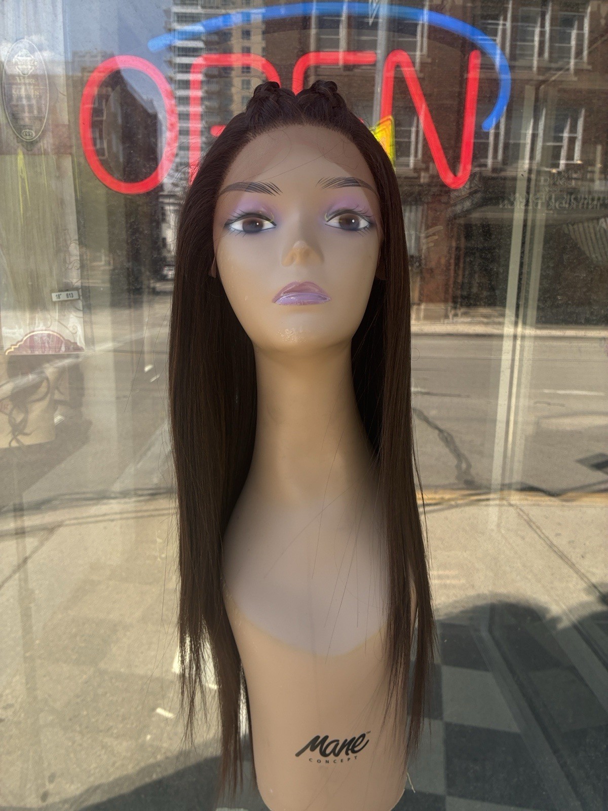 Brown Braided Straight Lacefront Wig Brown Braided Straight Lacefront Wig