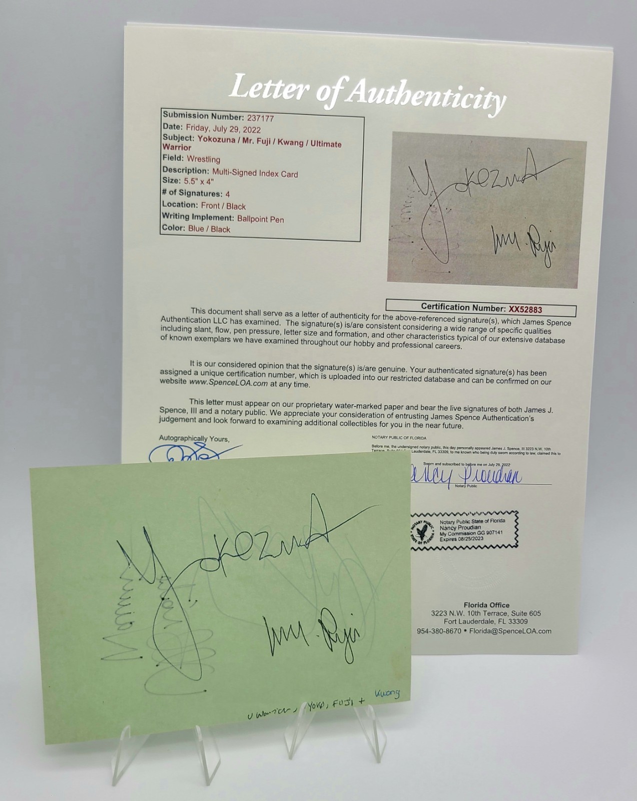 Yokozuna Mr Fuji Ultimate Warrior KwangSigned WWF Album Page JSA LOA WWE