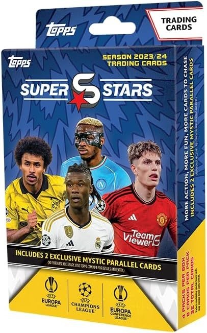 2023-24 Topps UCC Superstars 4pk Hanger Box 32 Card  2 Mystic Parallel)Yamal RC?