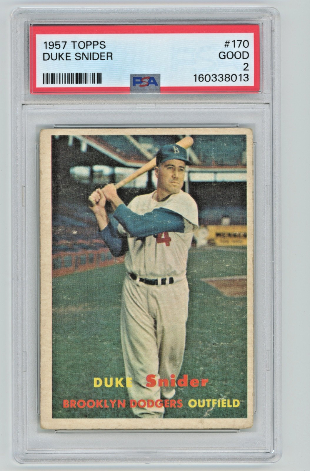 1957 Topps Set-Break #170 Duke Snider PSA 2 GOOD