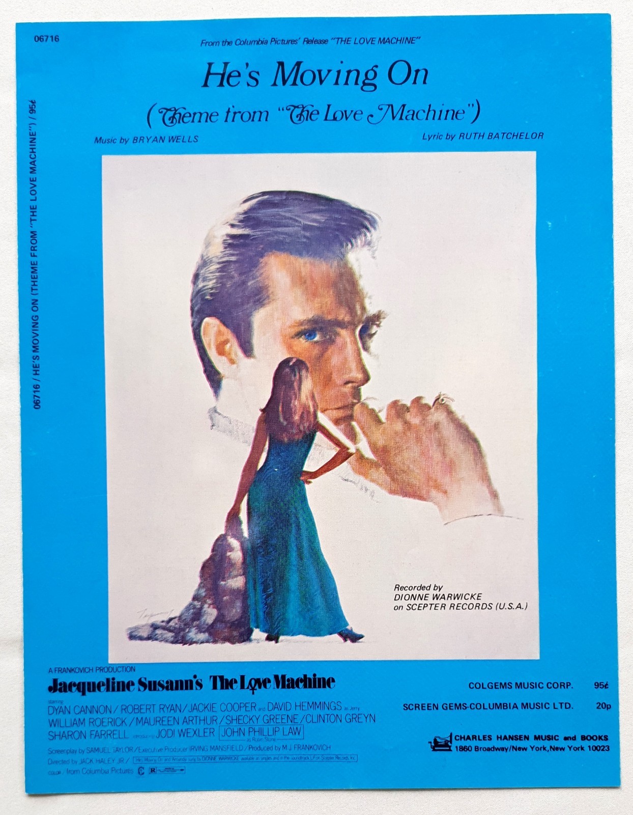 Dionne Warwick-He\'s Moving On (Theme Fr. The Love Machine)-1971 UK/USA Sheet Mus