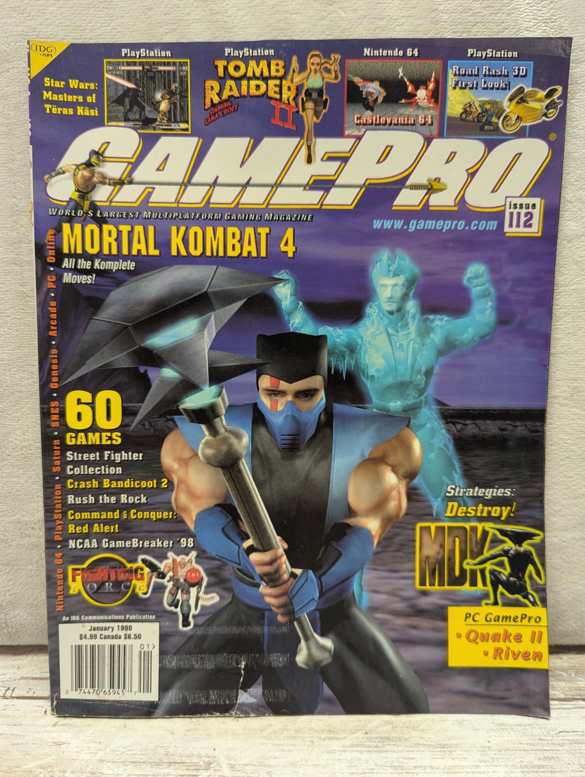 GamePro Issue 112 January 1998 Mortal Kombat 4 Street Fighter Video Games