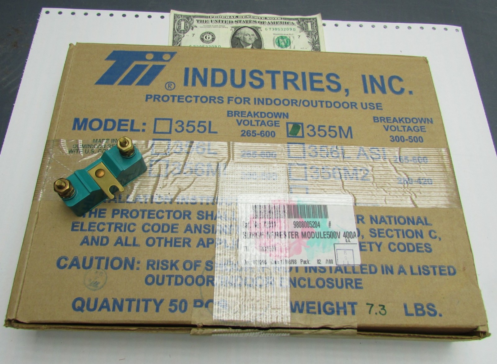50 Tii Failsafe TFS Telephone Line Gas Tube Surge Protector Modules 355M UL 497