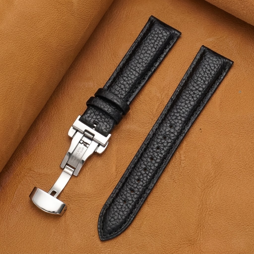 Calfskin Litchi Leather Watchband 16/19/21/24mm 18mm 20mm 22mm Watch Strap for M