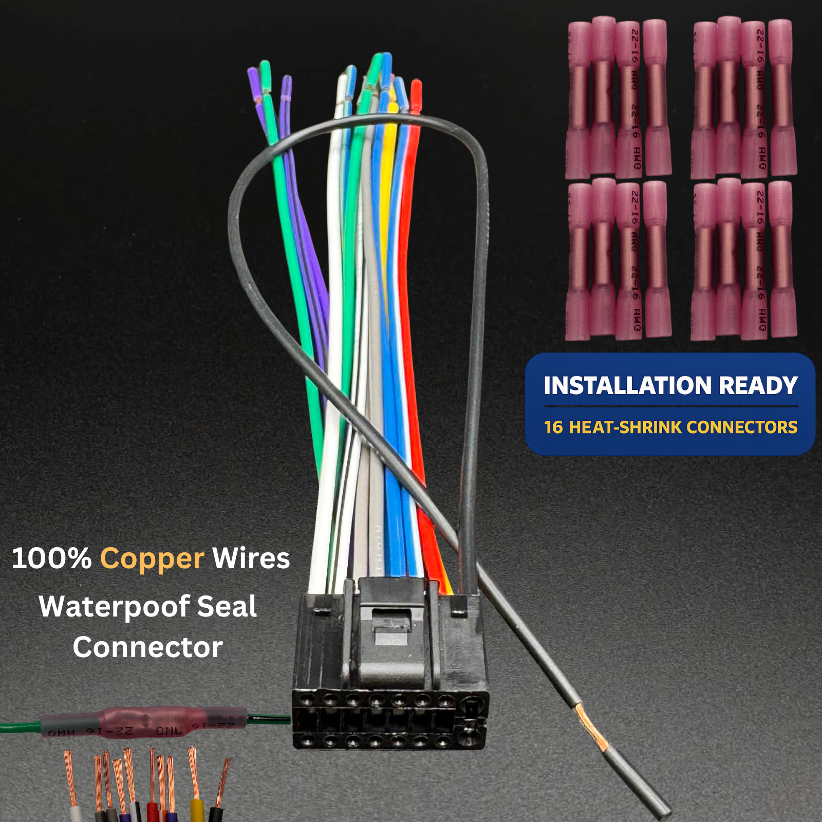 POWER WIRE HARNESS FOR KENWOOD KDC-X398 KDCX398 KDC-X498 KDCX498 KDC-X79 KIT