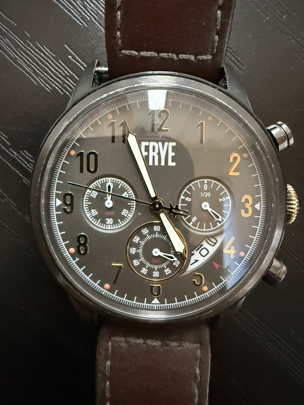 FRYE Graham Chronograph Men’s Gray Dial 47mm Watch Sapphire 37FR-00009-04