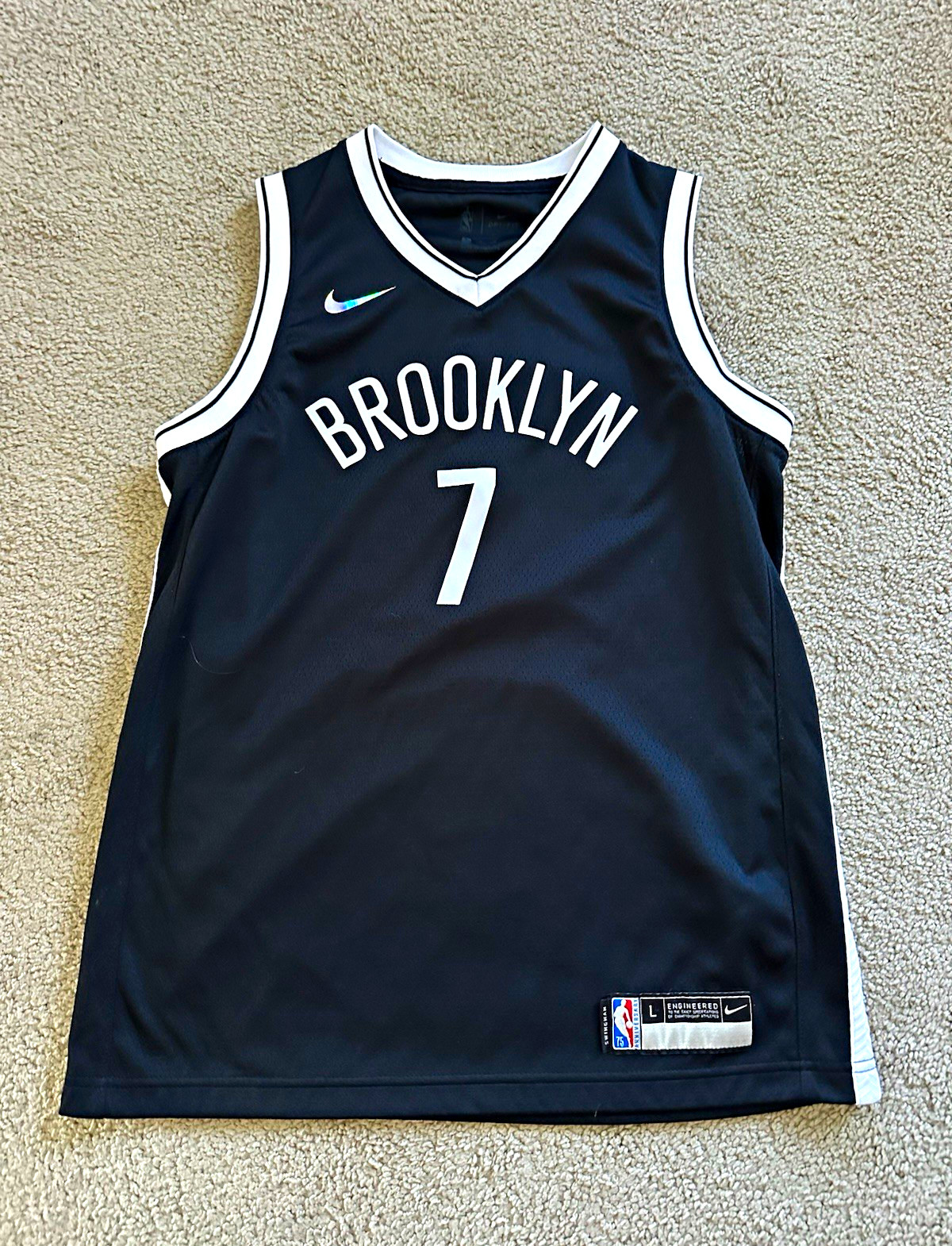 Nike Dri-FIT Brooklyn Nets Kevin Durant #7 NBA Basketball Jersey Black L Nike Dri-FIT Brooklyn Nets Kevin Durant #7 NBA Basketball Jersey Black L