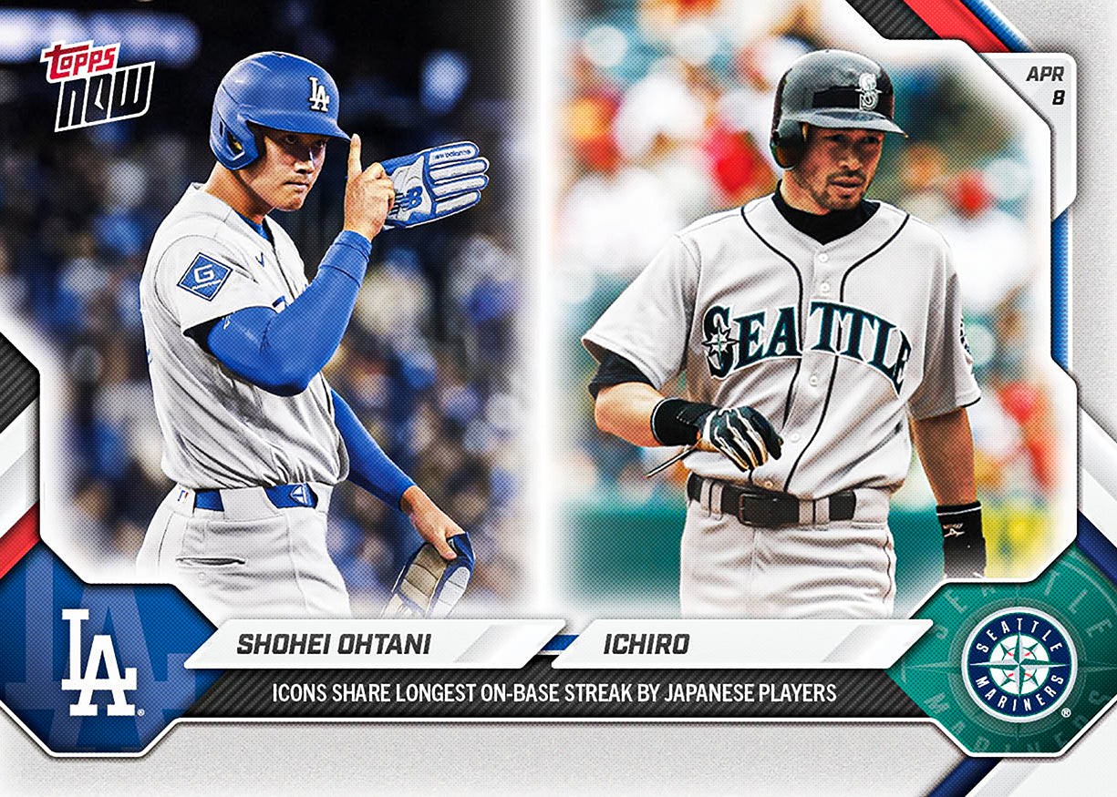 Shohei Ohtani / Ichiro Share On Base Streak 2026 MLB Topps NOW Card 65