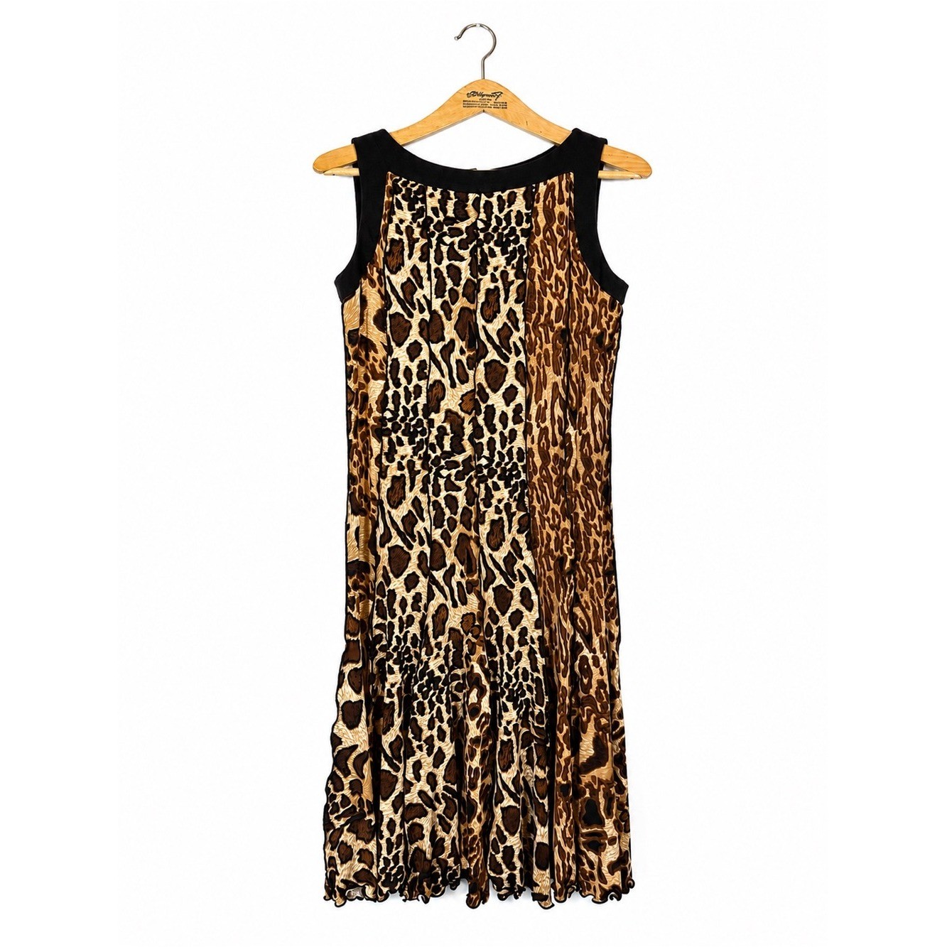 Karen Kein Leopard Print Midi Dress Size 4 VTG 90s Mobwife Grunge Edgy Indie