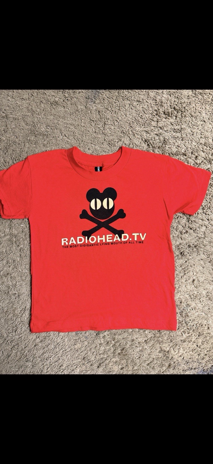 Vintage Radiohead W.A.S.T.E. Red Kids Youth T-Shirt Radiohead.TV Rare -SIZE 4yrs