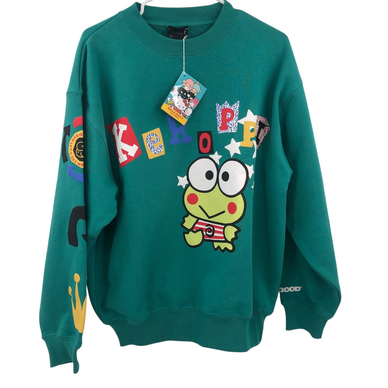 NWT Sanrio x Dumbgood Keroppi Puff Print Sweatshirt Size Small SEE MEASUREMENTS NWT Sanrio x Dumbgood Keroppi Puff Print Sweatshirt Size Small SEE MEASUREMENTS