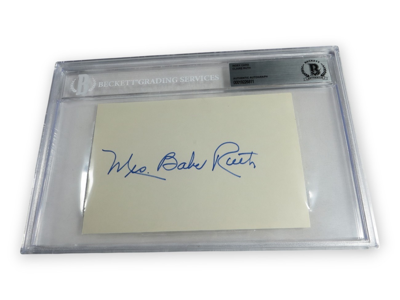 Claire Ruth Signed Autographed Index Card \
