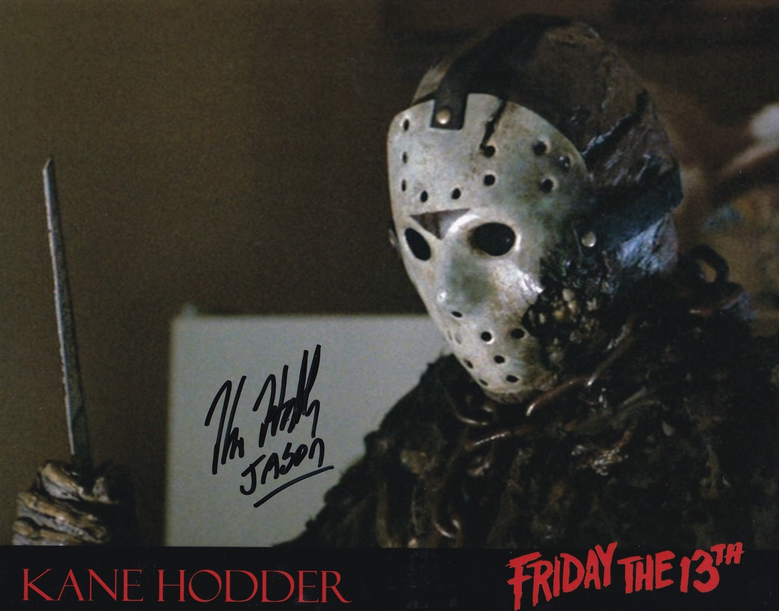 Kane Hodder Signed 8x10 Jason Voorhees Autograph Friday the 13th Part VII-X