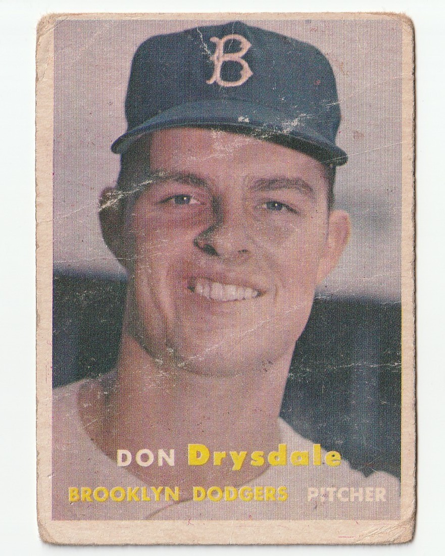 1957 Topps #18 Don Drysdale Rookie RC Brooklyn Dodgers HOF