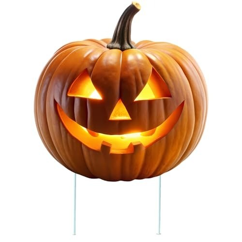Smiling Pumpkin Jack O\'Lantern Halloween Yard Sign - 12x12 Outdoor Decor
