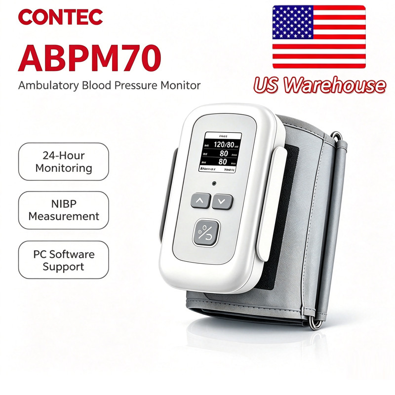 SHIP From USA CONTEC ABPM70 Blood Pressure Monitor Upper Arm NIBP Holter Machine