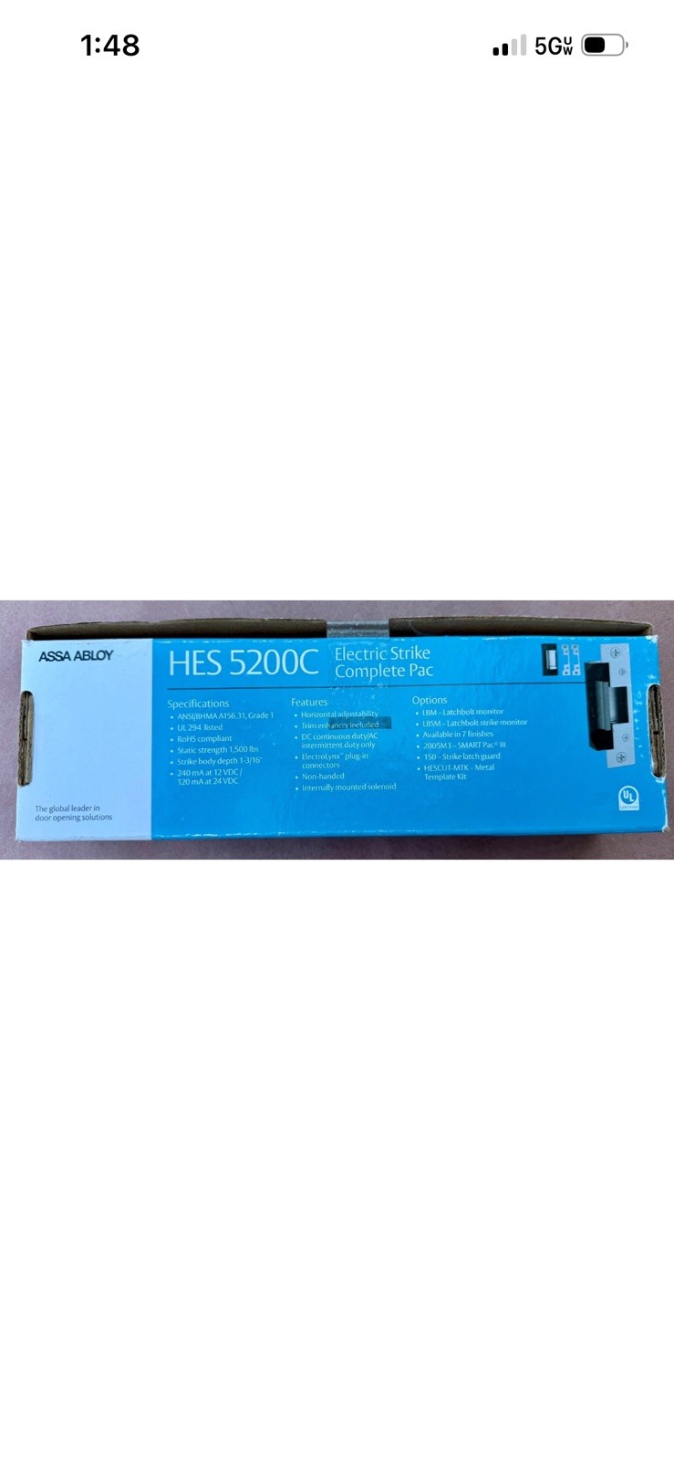 Assa Abloy HES 5200C-12/24D-630 Electric Strike Complete Pac , Assa Abloy HES 5200C-12/24D-630 Electric Strike Complete Pac ,