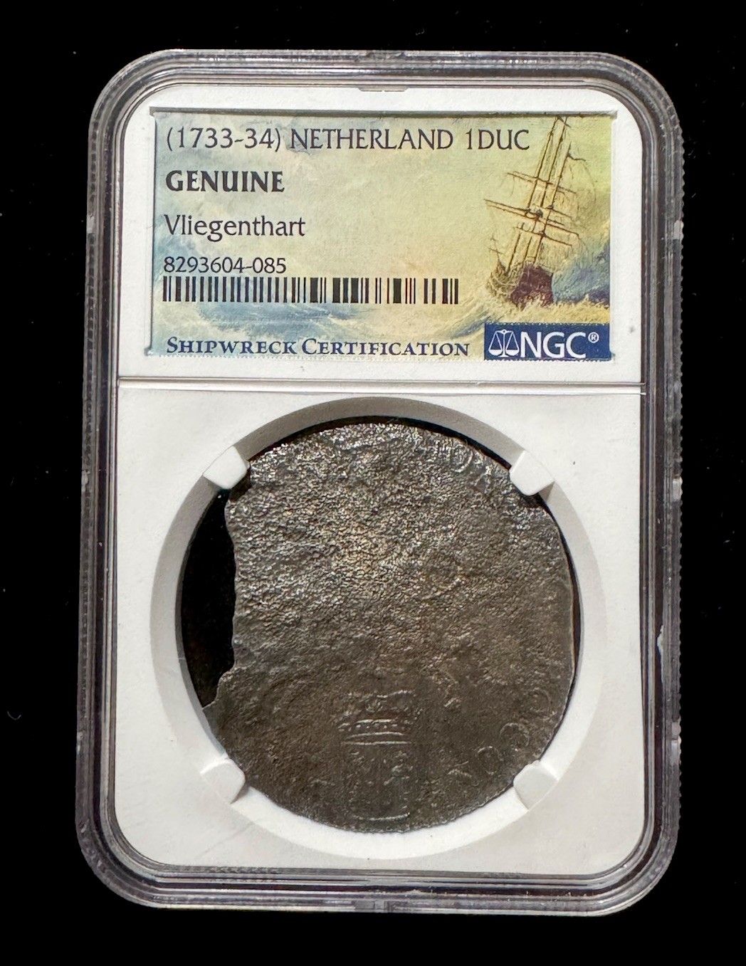 NGC Vliegenthart Shipwreck Netherlands (1733-34) 1 Duc Silver
