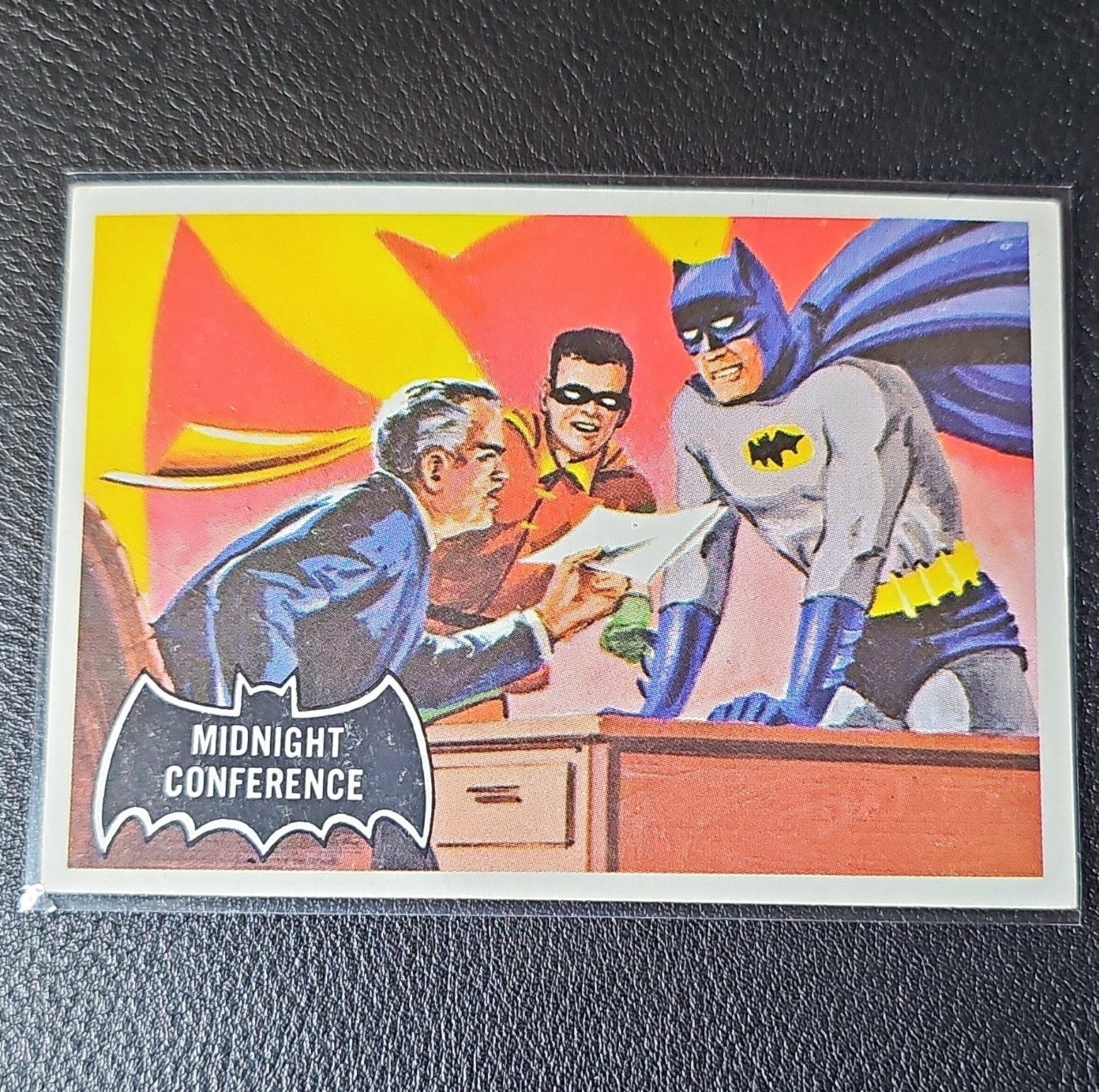 Topps 1966 Batman vs. The Joker Base Set Card #4 Midnight Conference Batman