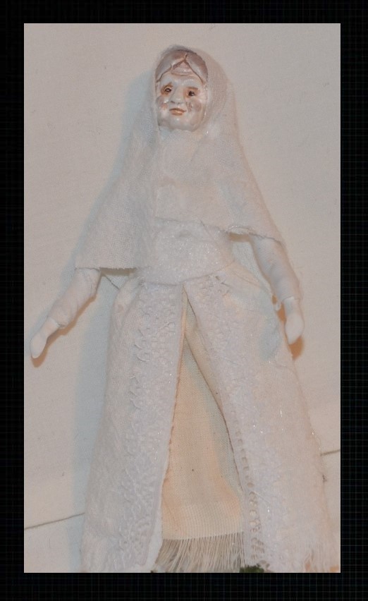 Dollhouse Doll Ghost Old Woman Haunted House 1.12 Scale 6 in Art Doll