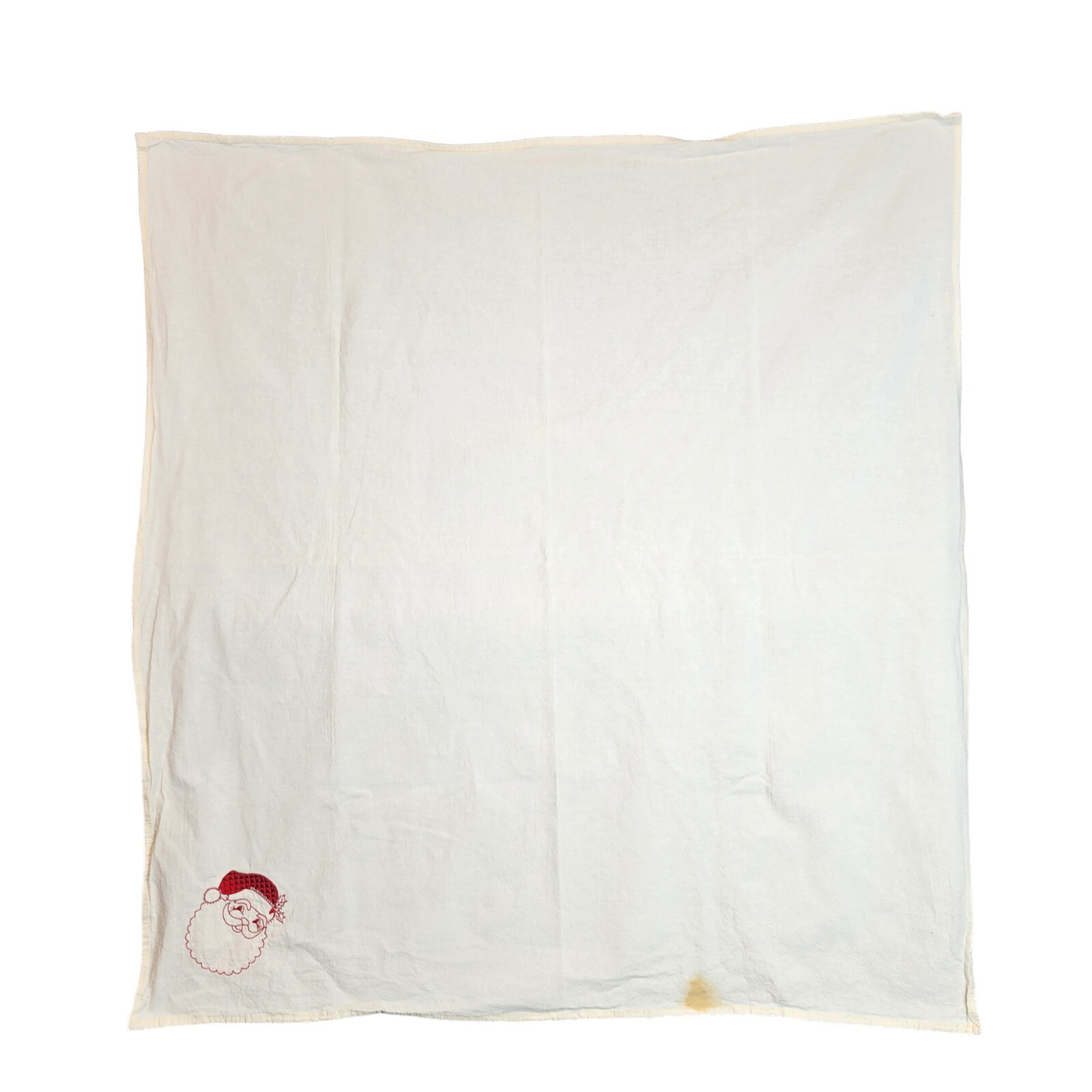 Vintage Embroidered Christmas Tea Flour Sack Towel Santa 33 x 31\