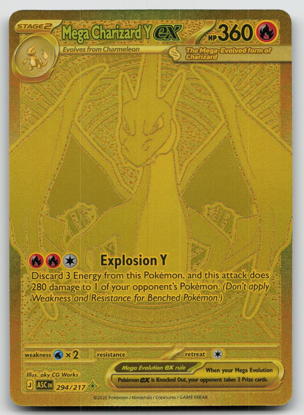 Mega Charizard Y ex 294/217 Mega Hyper Rare Ascended Heroes Pokemon Holo NM