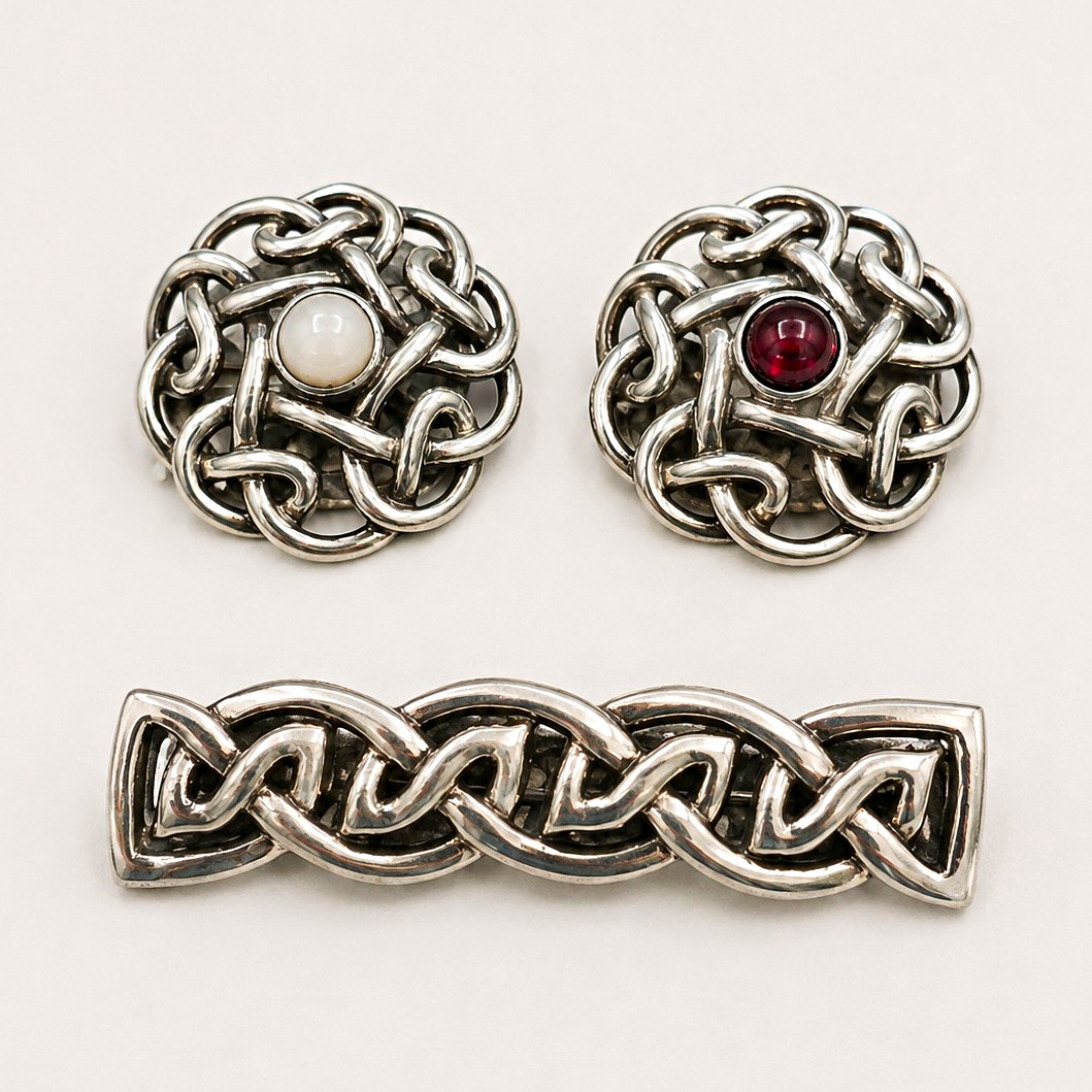 Boma 925 Sterling Silver Celtic Knot Brooch Pin, Signed, Women\'s Fine Jewelry