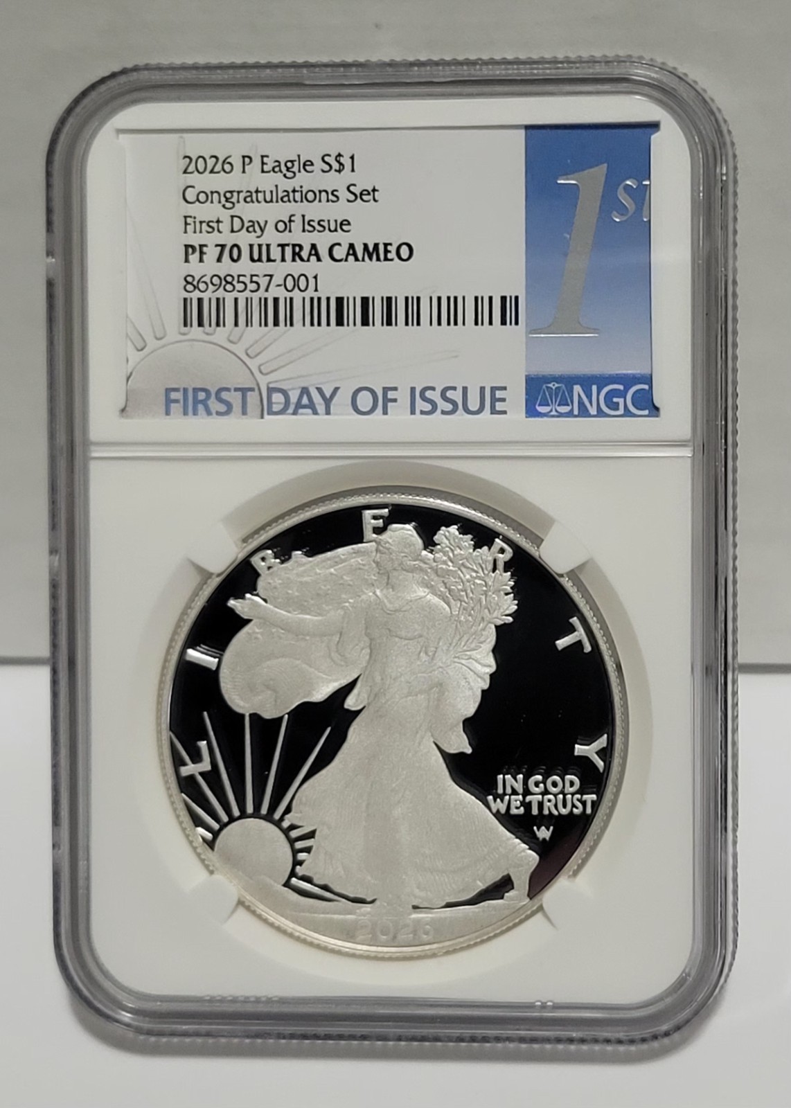 2026 P Silver Eagle Proof S$1 Congratulations Set NGC PF70 UC FDOI First Day
