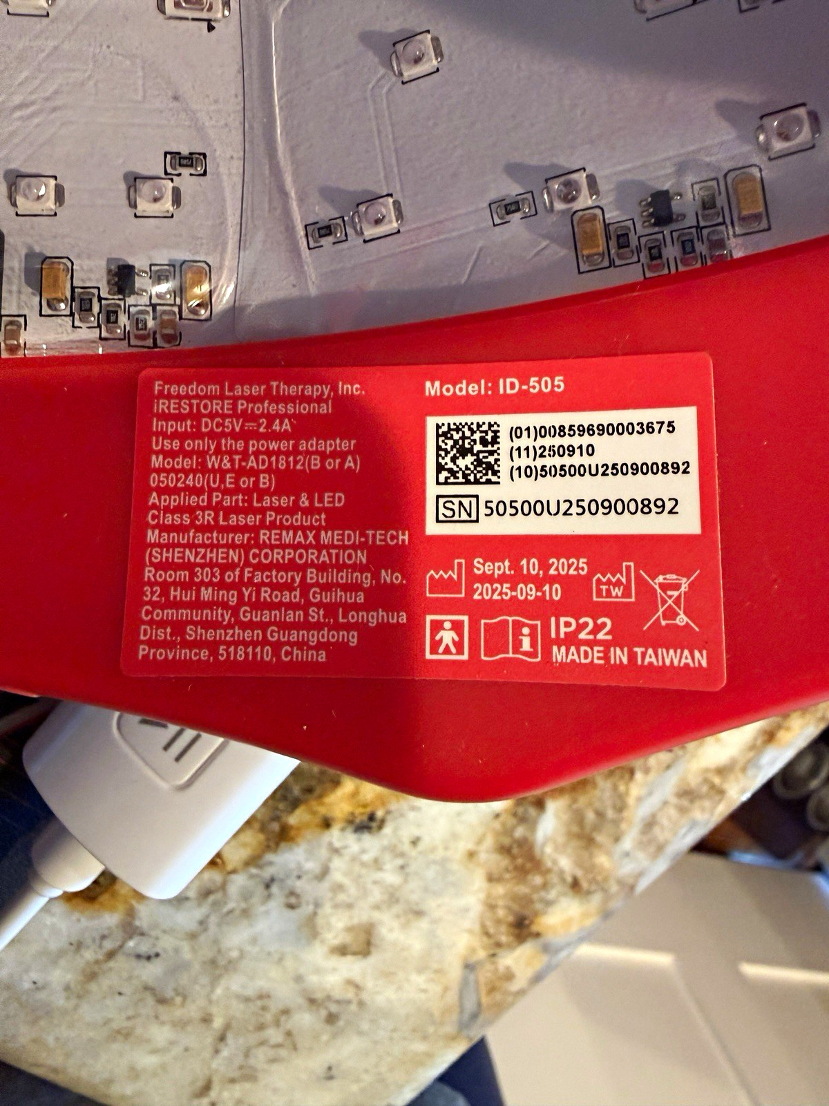 iRestore Professional Laser Hair Growth Device ID-505 Red 25-Min Treatment. iRestore Professional Laser Hair Growth Device ID-505 Red 25-Min Treatment.