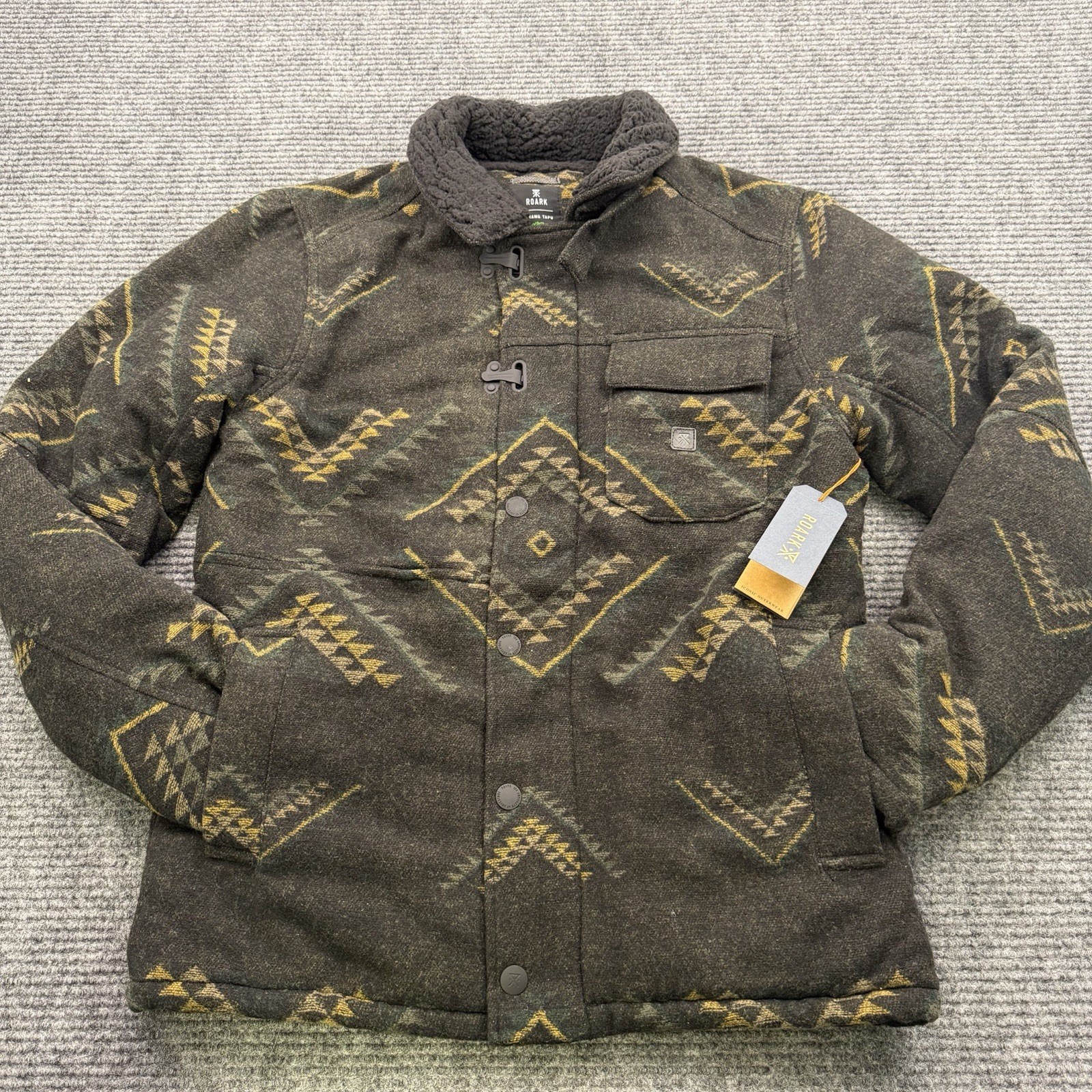 Roark X Manawa Tapu Axeman Wool Blend Aztec Style Lined Jacket Men\'s Small - NWT