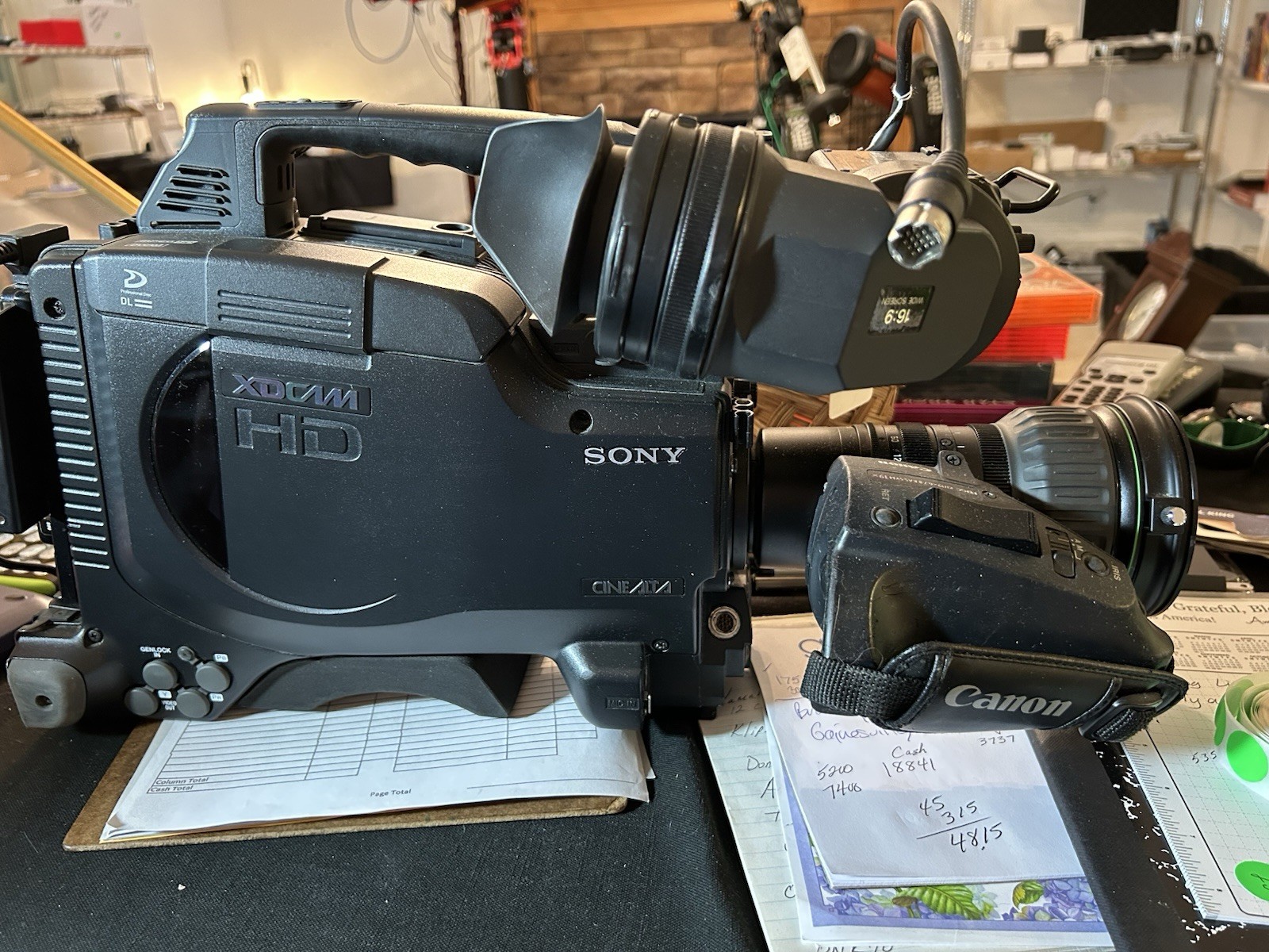 Sony PDW-F335 XDCAM Camcorder (1) with DXF-20W viewfinder Canon Kx19x6.7