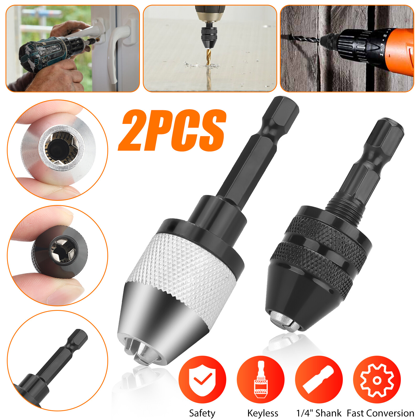 2x Keyless Chuck Conversion 1/4\ 2x Keyless Chuck Conversion 1/4\