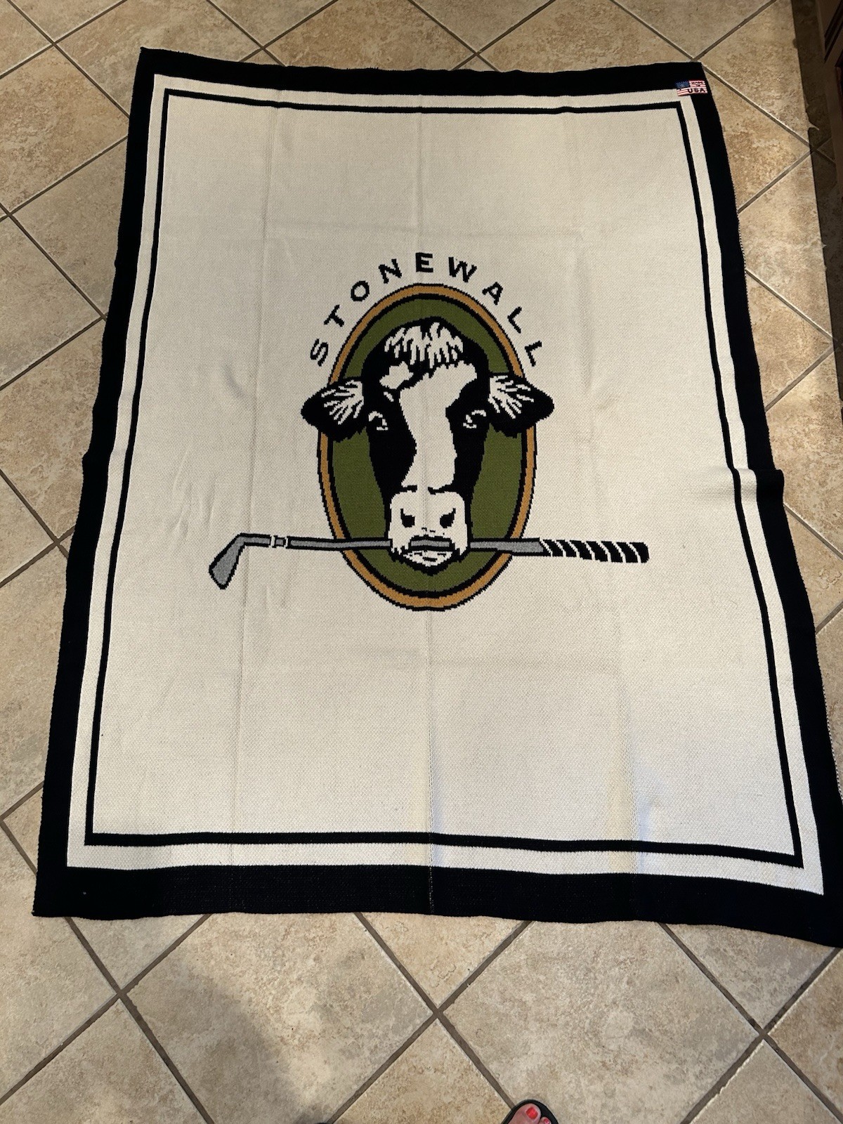 Gorgeous NWT RARE Stonewall Links Heavyweight 100% Cotton Blanket 72” X 60”