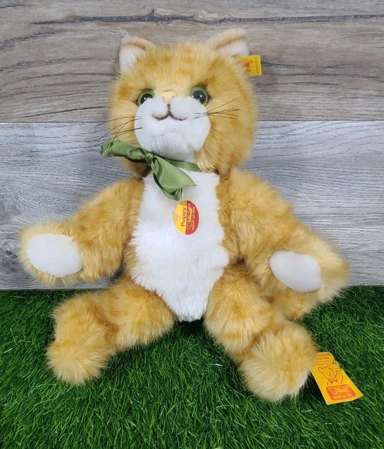 NWT Rare Vintage Steiff Poppy Cat Stuffed 14\' Animal #6080/32 NWT Rare Vintage Steiff Poppy Cat Stuffed 14\' Animal #6080/32