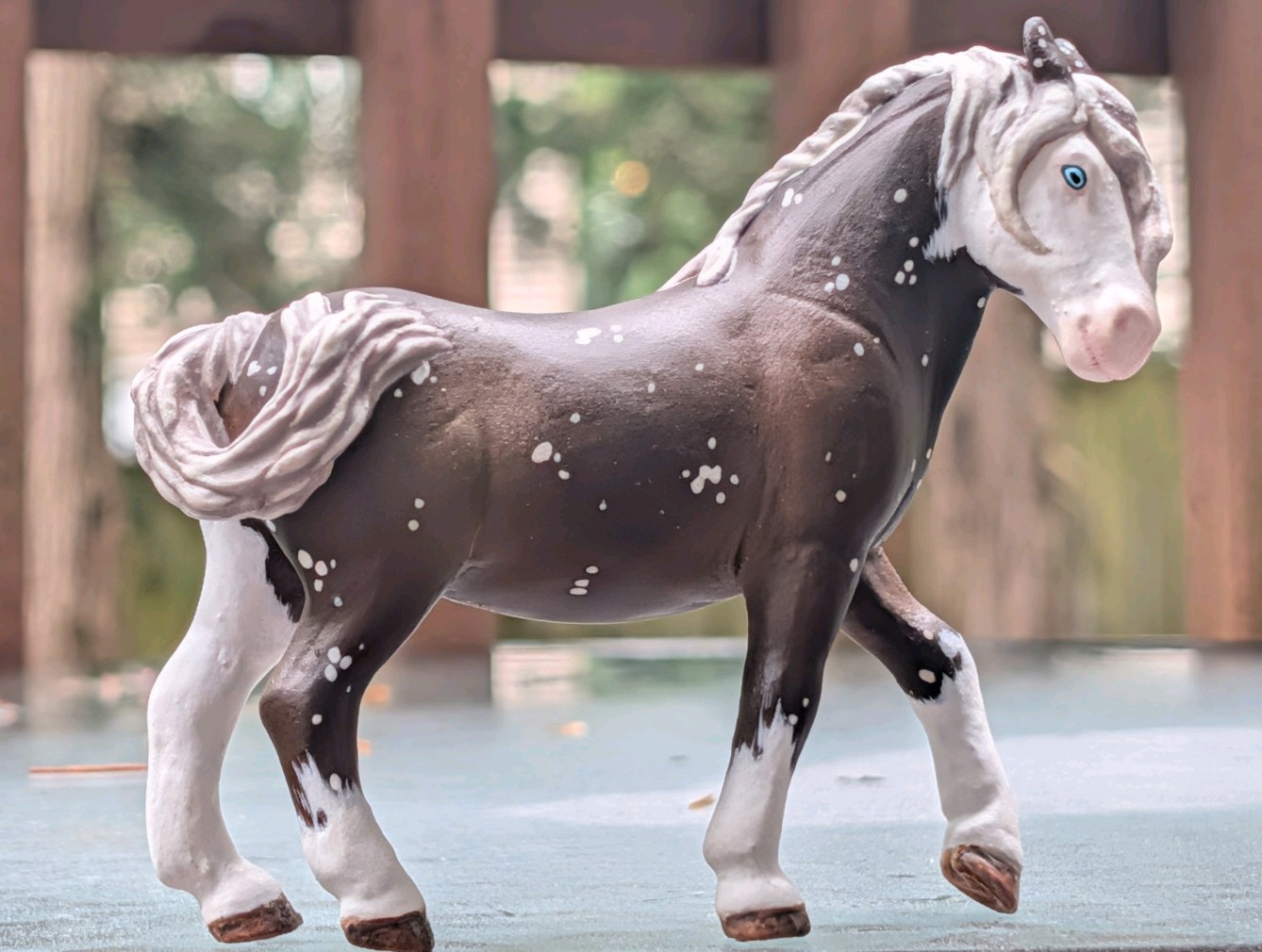 Custom Schleich Wild island pony mare | Altered to a Bay snowflake appaloosa Custom Schleich Wild island pony mare | Altered to a Bay snowflake appaloosa