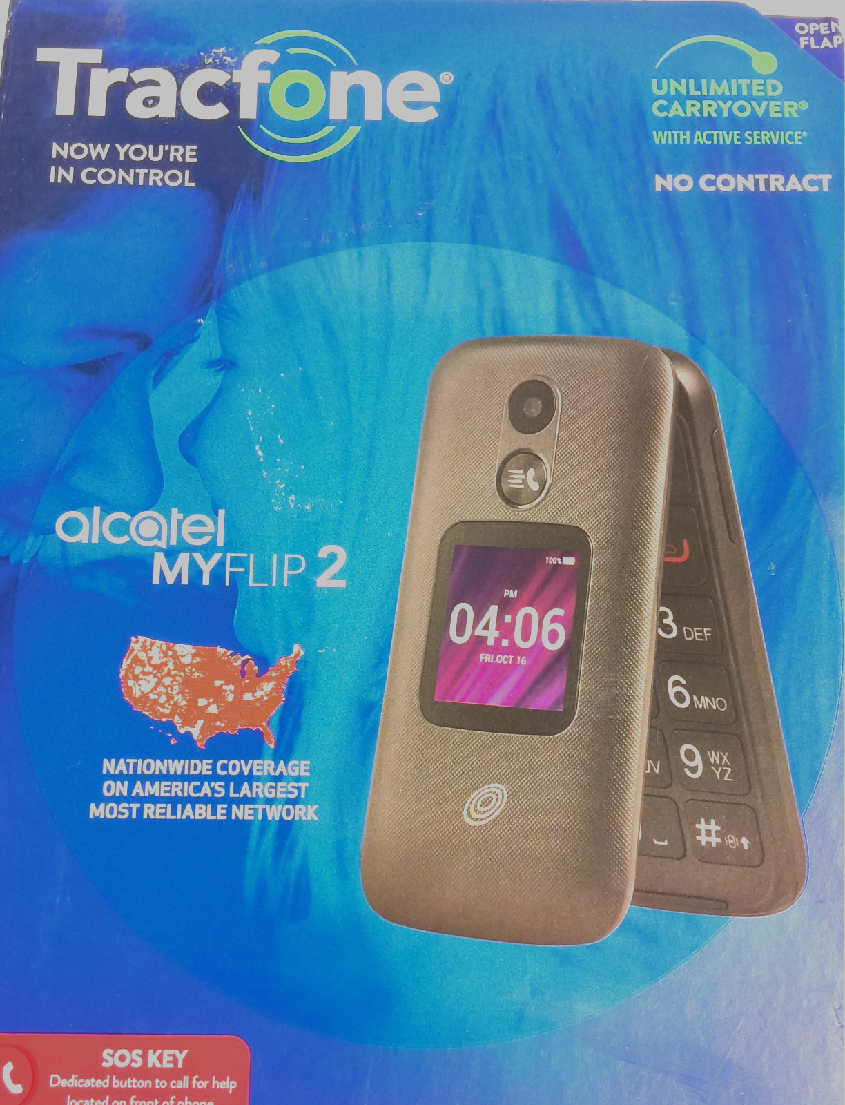Alcatel MyFlip 2 A406DL 4GB gris oscuro ( tracfone) Telefono plegable Alcatel MyFlip 2 A406DL 4GB gris oscuro ( tracfone) Telefono plegable