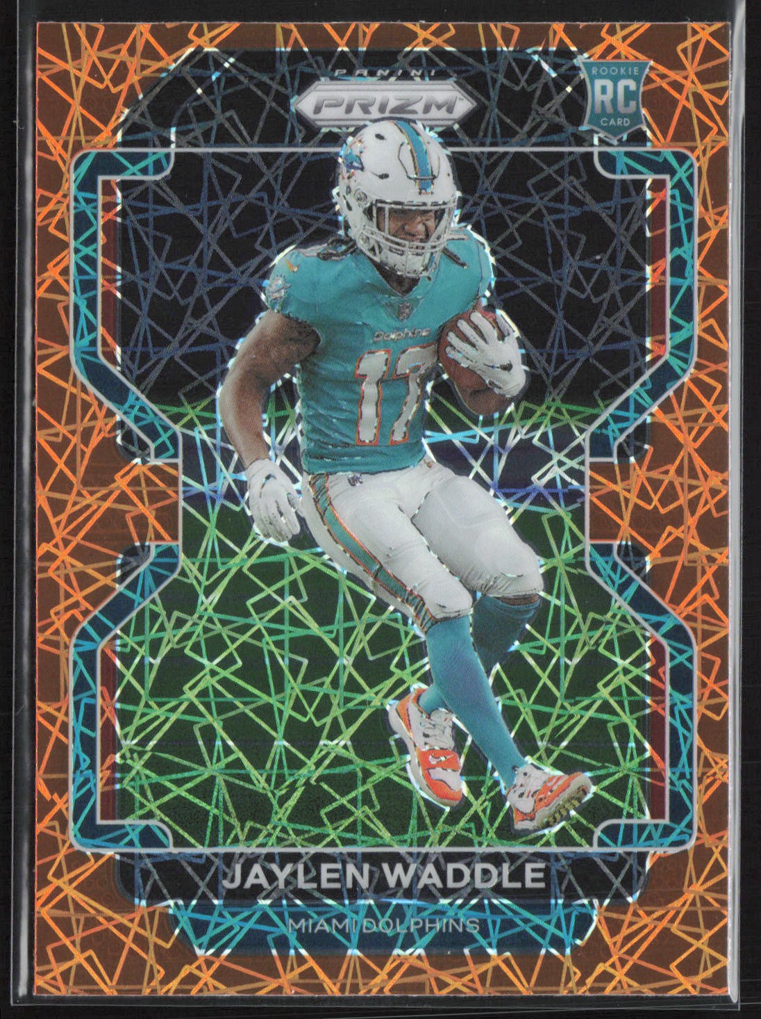 2021 Panini Prizm #338 Jaylen Waddle Orange Lazer Rookie RC