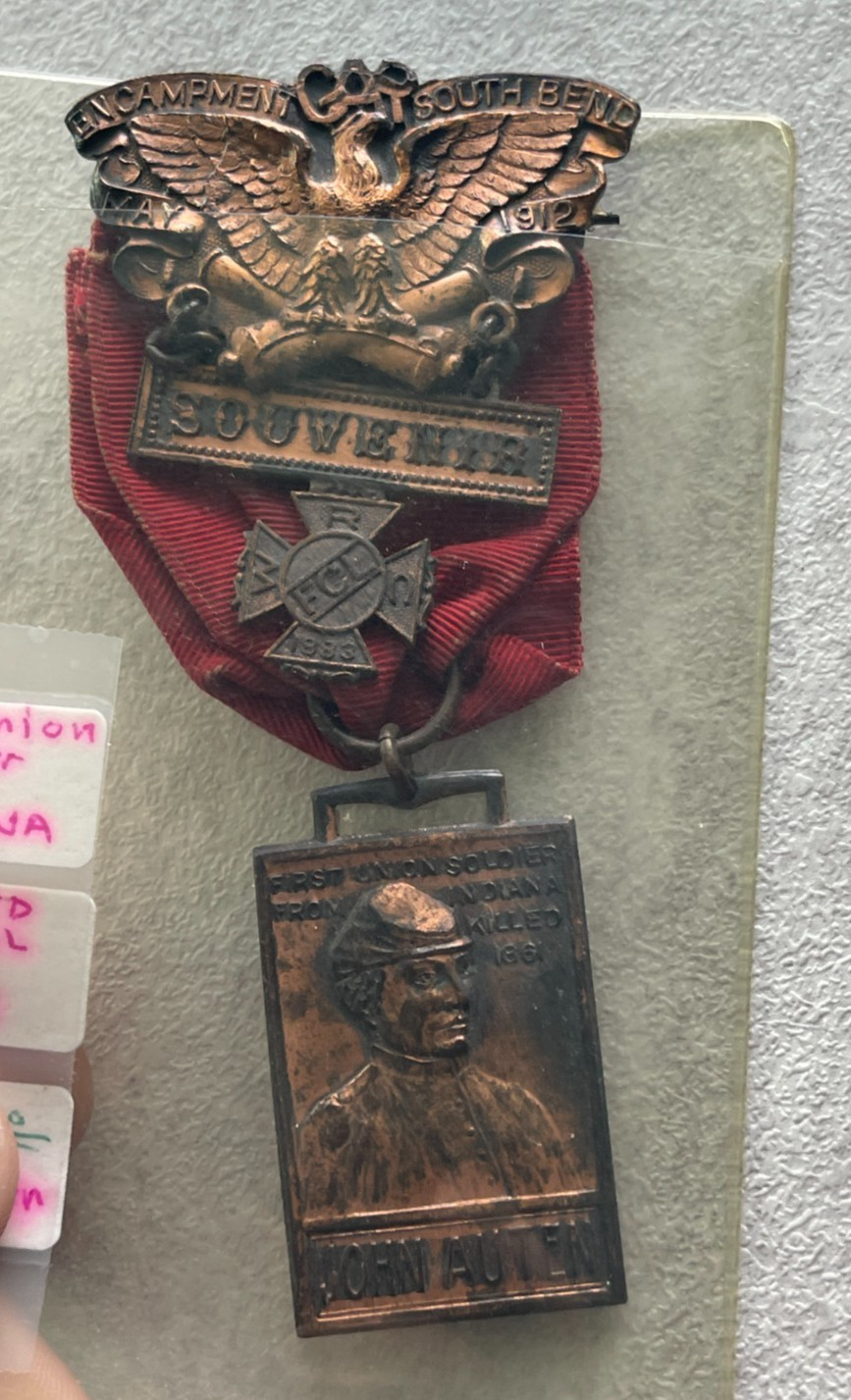 1912 GAR Grand Army of Republic Badge Medal - South Bend IN Encampment L2