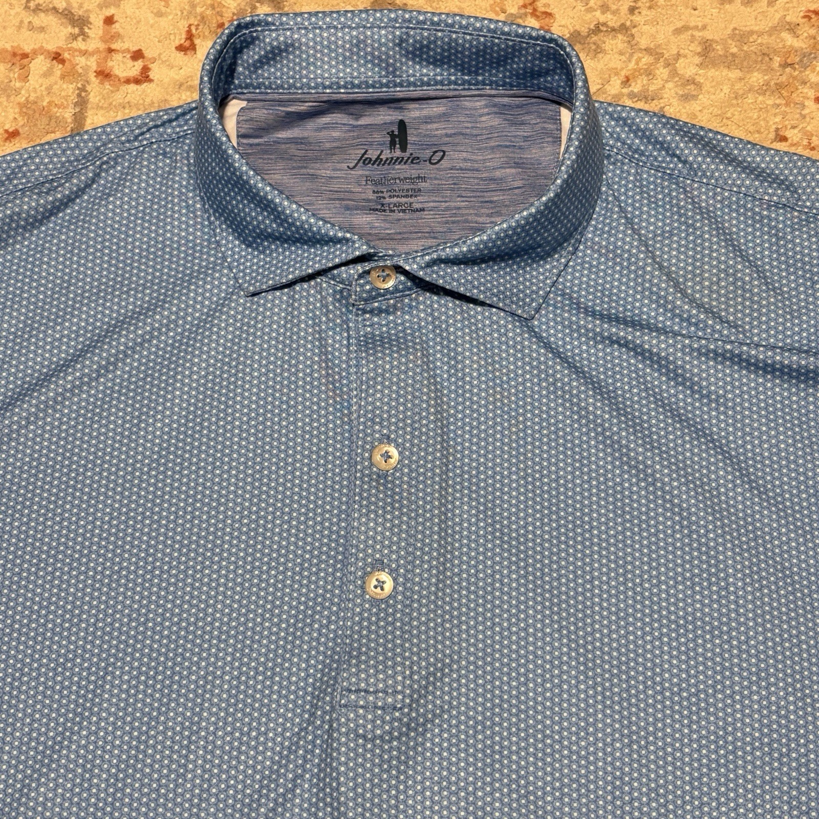 NWOT X-LARGE Johnnie O Marlin Featherweight Performance Polo Blue MSRP $110