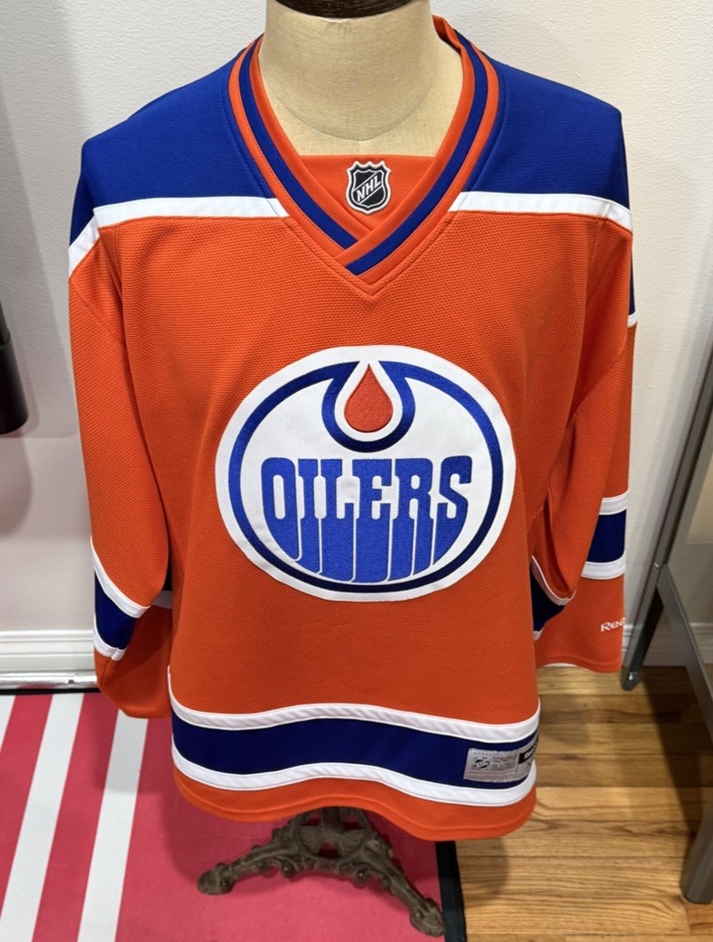 Edmonton Oilers Reebok NHL Orange Hockey Jersey Men’s XL