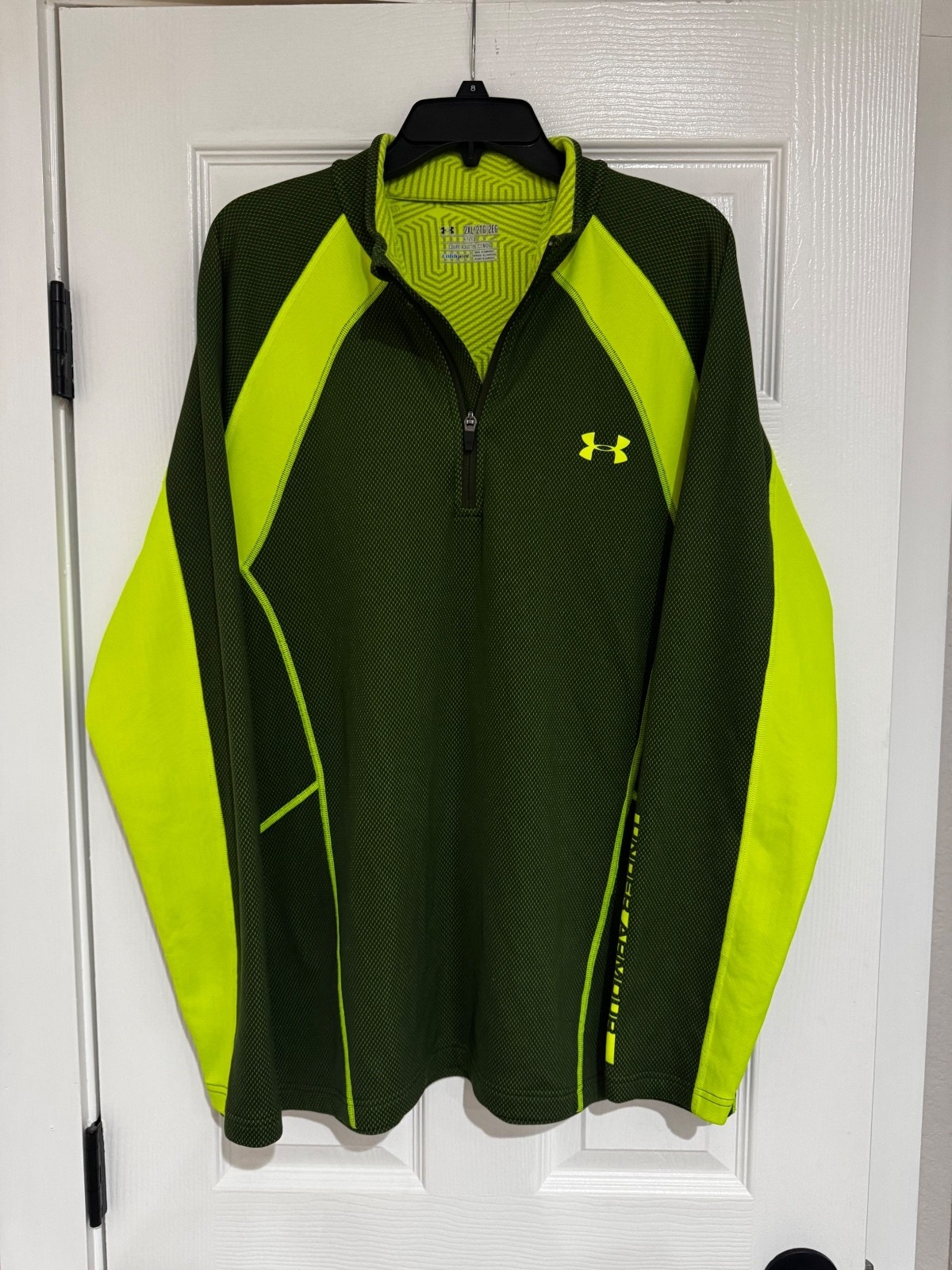 Under Armour Dark Green & Neon Yellow Half-Zip Performance Jacket Under Armour Dark Green & Neon Yellow Half-Zip Performance Jacket