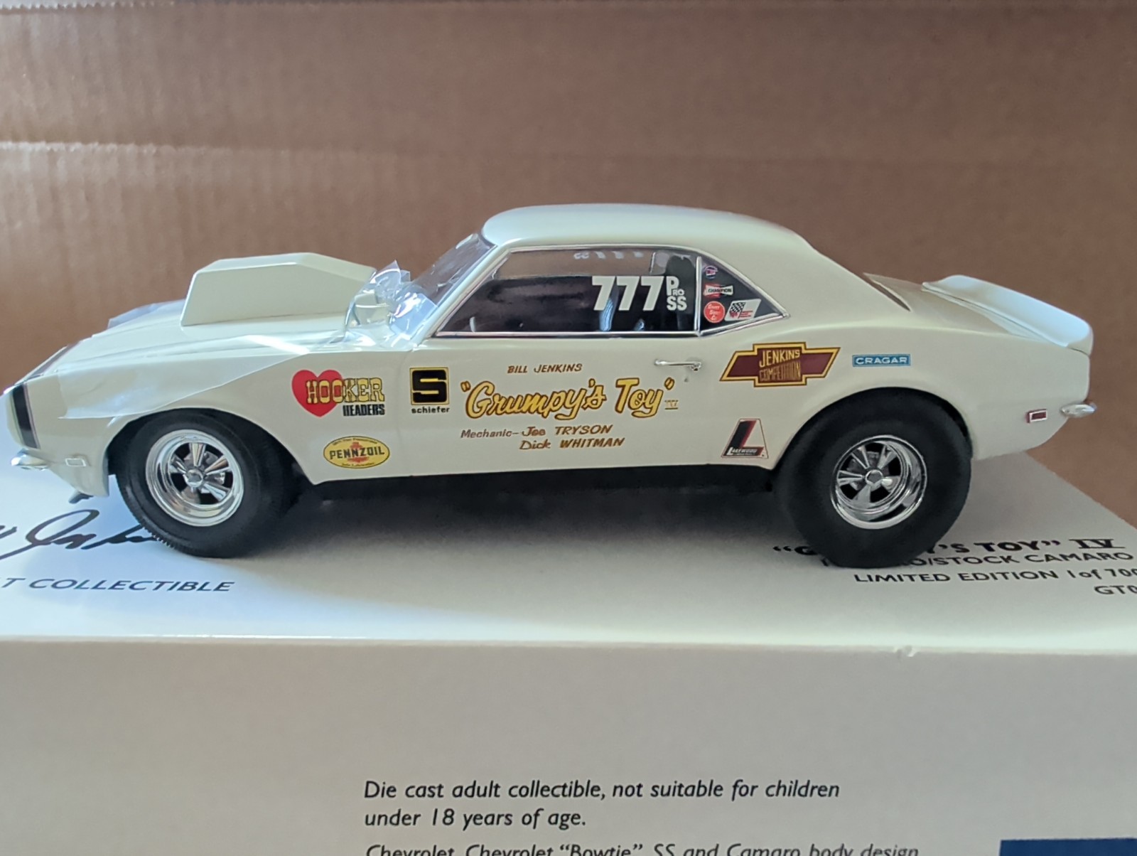 VINTAGE RSC Grumpy\'s toy IV 1968 Pro/STOCK Camaro 1/24 scale 1 OF 7000