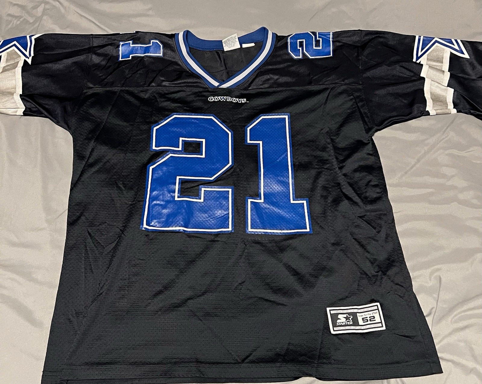 Vintage Starter Cowboys Deion Sanders 21 Jersey Mens 52 XL Black 1995 Replica