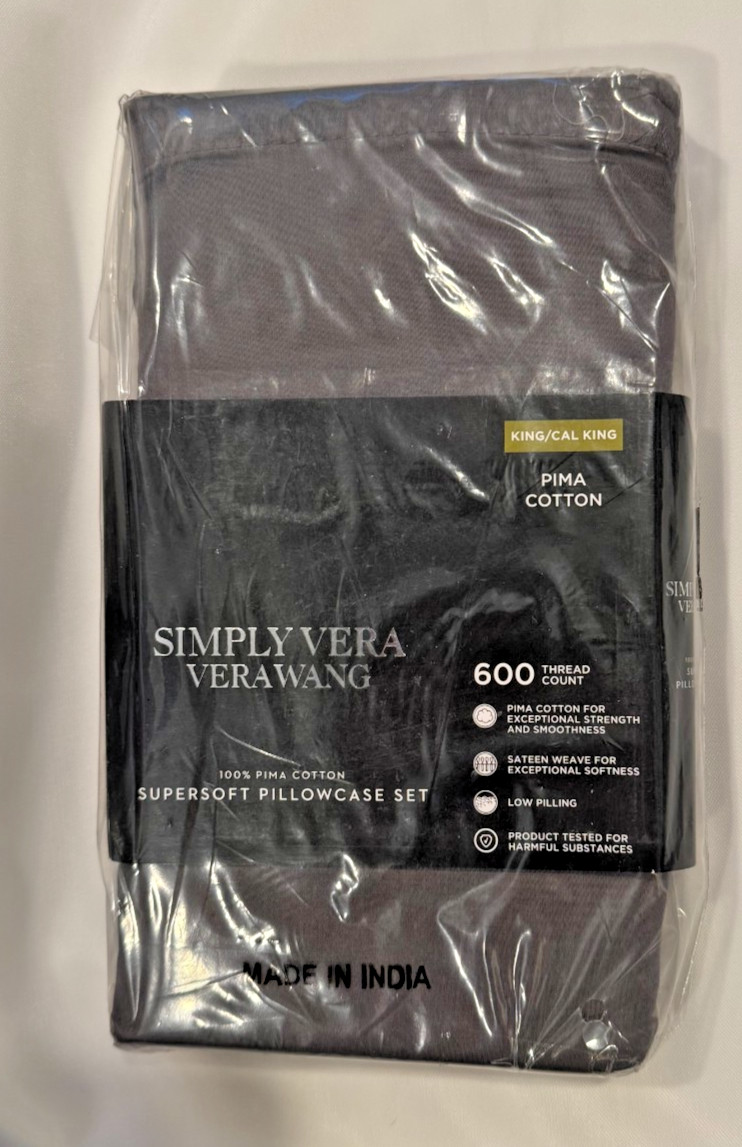 Simply Vera Wang 600 Thread Count Standard/Queen & King 2 Pillowcase Set