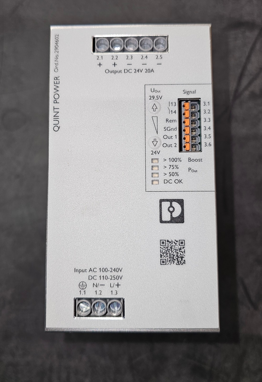 NEW - Sealed Box : Phoenix Contact QUINT4-PS/1AC/24DC/20 Power Supply 2904602 NEW - Sealed Box : Phoenix Contact QUINT4-PS/1AC/24DC/20 Power Supply 2904602