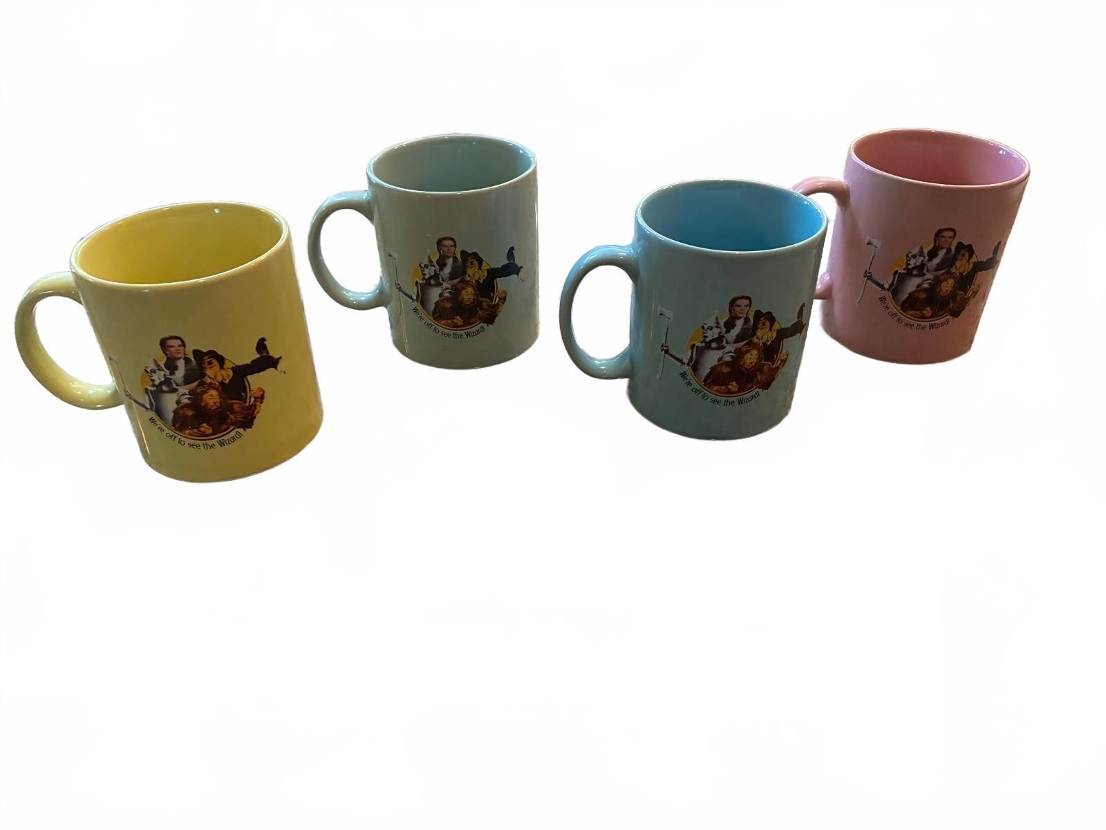 Vintage 2004 Wizard of Oz Mug Set of 4 Pastel Turner Entertainment Complete