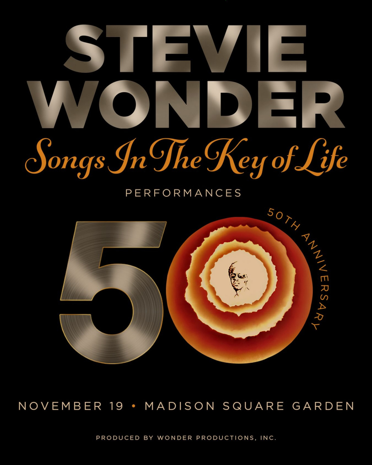 Stevie Wonder Songs In The Key of Life Performances 50th Anniversary Tour Poster