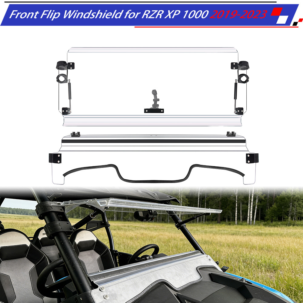 Front 3-IN-1 Flip Windshield Fit for Polaris RZR XP 1000/XP 4 1000 2019-2023