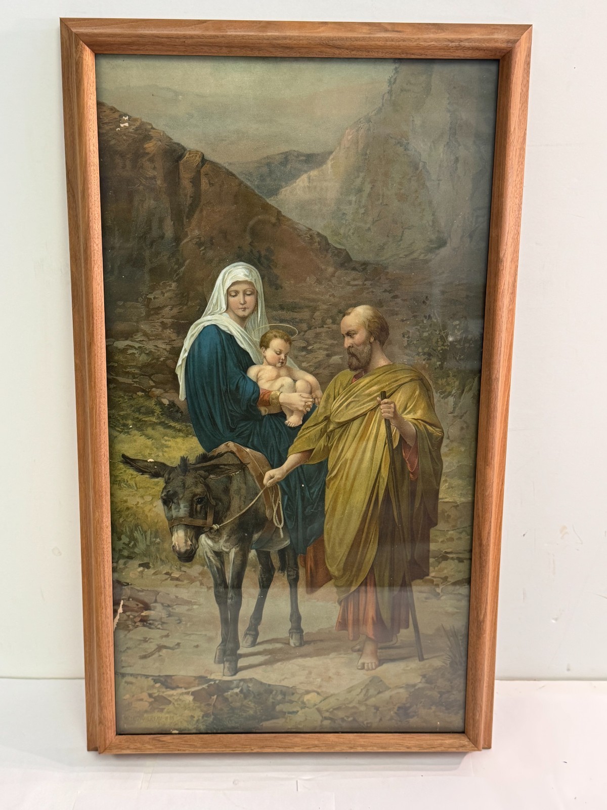 The Flight into Egypt by W. Bouguereau 1885 Print - 1892 Lautz Bros Knapp Co NY
