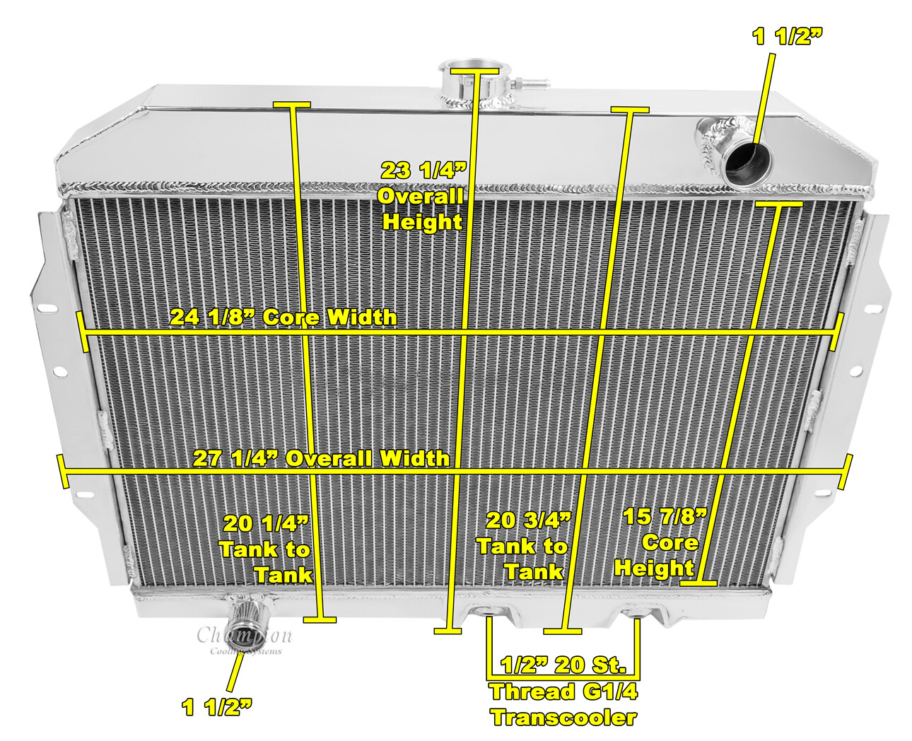 1959-1968 American Motors American 4 Row Core Alliant Radiator